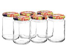 Mäser, Serie Breech, Einsiedeglas 39 cl mit Obstdekordeckel im 6-er Set, die Serie Breech bietet Ihnen alle Möglichkeiten zur Aufbewahrung Ihrer eingekochten Speisen