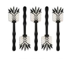 24now 5er Pack Spülbürste mit Nylonborsten - ideal zum Reinigen von Mixtöpfen wie z.B. Thermomix ® TM5/TM31 und Mixtöpfe Anderer Hersteller - 5X in Schwarz