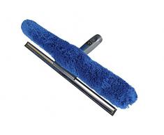 FenWi Profi Kombi Fensterwischer 35/40cm mit Fensterabzieher & Einwascher Microfaser-Wischbezug und 2x Gummilippe (hart & weich)