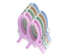 sinzau 8 PCS Jumbo Größe Strandtuch Clips, Vier Farben Wäscheklammern Kunststoff Clips Handtuch Klammer für Strand Pool tägliche Wäsche, schwere Badetuch etc