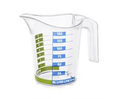 Rotho Domino Messbecher 0.3 l, Kunststoff (BPA-frei), transparent mit Skala, 0.3 Liter (12,3 x 8,6 x 10,5 cm)