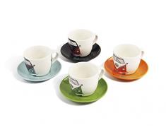 BRISA VW Collection - Volkswagen T1 Bulli Bus Espresso-Tassen In Geschenkbox (Motiv: Untertassen - tolle Geschenk-Idee/Souvenir (Front/4 Farben/4ER SET/100ml)