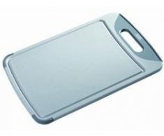 Silit Schneidebrett, 38 x 25 cm rechteckig, Kunststoff, Tranchierbrett mit Saftrillen, praktischer Griff, spülmaschinengeeignet, klingenschonend