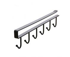 AJZGF Küchenschiene Seamless Hook Hook Lagerung Transporter Multifunktions-Eimer Hoodie Hoodie (26,2x6,5 cm) Regal (Color : Black)