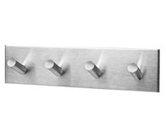 KADAX selbstklebende Haken - 3M, Handtuchhaken aus Edelstahl, starke Bademantelhaken, Kleiderhaken, Wandhaken für Küche, Bad, Handtuch, Küchenhaken, ohne bohren, silber (vierfach/quadratisch)