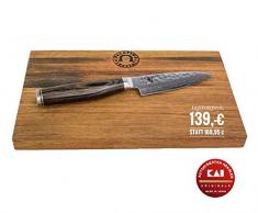Kai Shun Premier Tim Mälzer | Angebotsset | Officemesser TDM-1700 | Klinge 9 cm Griff 10,5 cm | + massives Eichenbrett aus Alten Fassdauben 25x15 cm | normaler VK: 169,95 €