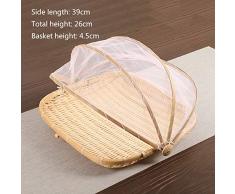 JIAJU Rattan Geflochten Korb Aufbewahrungskorb Einkaufskorb Mit Bdeckung Brotschale Für Pizzabrot Backen Obst Gemüse Käse,C