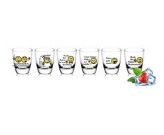 6 Schnapsgläser Tequilagläser mit Sprüchen Gläser Schnaps Shots Stamper Wodkagläser Barrel