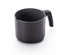 ROSMARINO Antihaftbeschichtet Milchtopf aus Aluminium mit Ausgießer und Bodendurchmesser 14cm - 1.6l | Spülmaschinengeeignet | für Glaskeramik- und Gaskochfelder