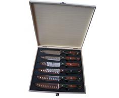 Dr. Richter Steakmesser Texas XXL 6er-Set in Holzbox - schneidet problemlos auch die dicksten Steaks. Neues Modell - spiegelglanzpoliert!