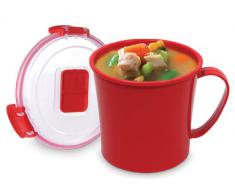 Sistema Microwave Suppentasse, 656 ml, rot/transparent