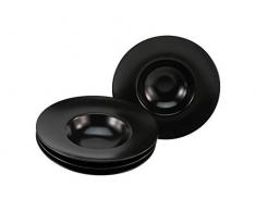 Creatable, 23096, Serie ROMA GOURMET-Mattglasuren, Geschirrset, Pastateller 4 teilig, schwarz 25 cm, Steinzeug