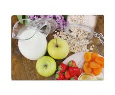 Wandkings Glasschneidebrett „Gesundes Frühstück“ - Motiv wählbar - Glasschneideplatte, Schneidebrett aus Glas, Frühstücksbrettchen