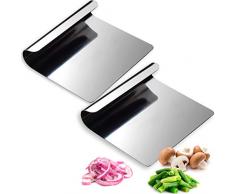 Hausfelder VIELZWECK-KÜCHENHELFER aus 18/10 Edelstahl, Universalhelfer Spachtel Schaber einsetzbar als Kochschaufel Teigschneider Teigschaber Teigspachtel Gemüseschaufel (2 Stück)