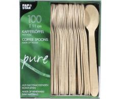 PAPSTAR 10085,100 Holzkaffee - Teelöffel, 11 cm