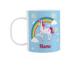 Striefchen® Kindertasse aus Kunststoff - Einhorn - mit Aufdruck des Namens Ihres Kindes