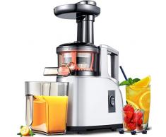 Entsafter Slow Juicer AMZCHEF Slow Entsafter Gemüse und Obst Kaltpresse Entsafter|BPA Frei Vertikale Saftpresse|Ruhiger Motor|Umkehrfunktion|Tragbarer Griff|Saftkanne