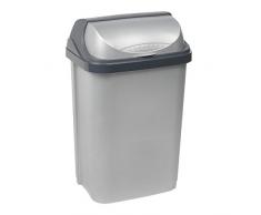 keeeper Abfallbehälter mit Rolldeckel, 25 l, Rasmus, Silber
