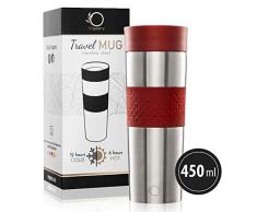 Origeens KAFFEEBECHER to GO 450mL | Kaffee-Tee-Becher Thermo | Coffee to Go Becher Edelstahl Doppelwandig, Isotherm, Vakuumisoliert | Travel Mug, Auslaufsicher, Öffnung/Verschluss einfach