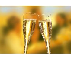 Papstar Stiel-Gläser für Sekt / Sektgläser (10 Stück) aus glaskar gespriztem Kunststoff, Füllinhalt 0.1 l, Durchmesser 5.1 cm, Höhe 17 cm, mit Füllstrich (bei 0.1 l) #12194