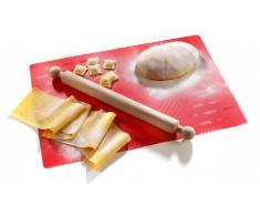 G S D Haushaltsgeräte 20 618 Silikon-Backunterlage Fogliochef mit Teigrolle aus Holz