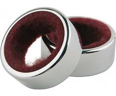 APS 93209 Tropfenfänger 2er Set, Höhe ca. 1,6cm Ø 4cm Edelstahl glänzend, Filz rot