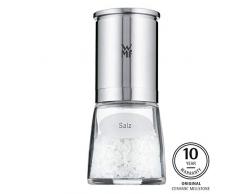 WMF De Luxe Salzmühle befüllt, Cromargan Edelstahl Glas, Keramikmahlwerk, spülmaschinengeeignet Gewürzmühle, für getrockente Kräuter