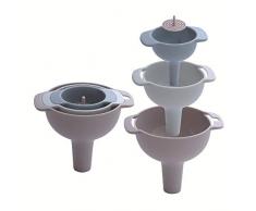 Trichter Kunststoff, Trichter Küche mit Sieb, 4-teilig Trichterset Plastik mit Herausnehmbarer Siebeinsatz, Spülmaschinengeeignet