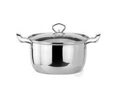 Suppenpulver-Induktionsherd universal, Couscous-Topf, Edelstahl, Rostfreies Metall, Doppelgriff-Suppentopf mit gehärtetem Glasdeckel, sicherer, praktischer Geschenketopf