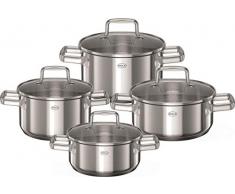 Rösle Kochtopf Set Moments Edelstahl 18/10 Set 4 TLG. 2 Bratentöpfe 16/20 + 2 Kochtöpfe 16/20 Induktion