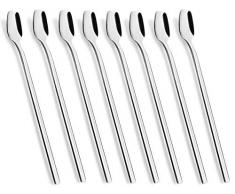 YFWOOD Latte Macchiato Löffel Set,8-teilig, Longdrinklöffel 20cm Eislöffel Lange Löffel Dessertlöffel Ice Cream Cocktails Desserts Rührlöffel aus Edelstahl