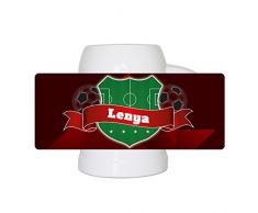 Fußball-Bierkrug mit Namen Lenya und schönem Fußball-Wappen - Fan-Bierkrug personalisiert - Deutschland-Krug - Bierhumpen