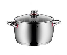 WMF Quality One Kochtopf hoch 24cm, Glasdeckel mit Dampföffnung, Fleischtopf 6,8l, Cromargan Edelstahl poliert, Topf Induktion, unbeschichtet