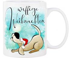 Cadouri Hunde-Tasse WUFFIGE WEIHNACHTEN┊Kaffeetasse Bürotasse mit Spruch┊tolle Geschenkidee für Hundeliebhaber
