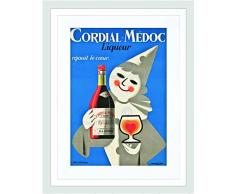 AD DRINK ALCOHOL LIQUEUR HEART GLASS CLOWN PIERROT FRANCE ART PRINT B12X10311