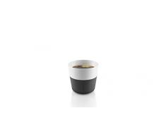 Eva Solo 5706631052023 501002 Lungo-Becher, Silikonschale,230 ml, Porzellan, carbon schwarz, 8,5 x 8,5 x 8 cm, 2-teilig