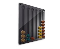 Plexidisplays 1303022 Wand-Kapselhalter für Nespresso-Kapseln, Design Klassik, 41 x 40 cm, schwarz
