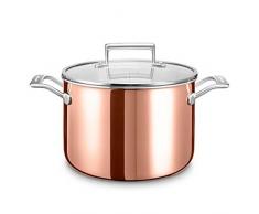 KitchenAid KC2P80SCCP Kochtopf, Edelstahl, 24 x 24 x 16 cm, silber/kupfer