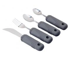 Sammons Preston Sure Grip Biegsame Besteck-Set Edelstahl-Gabel, Messer, Löffel, dicken Griff mit Good Grip, Essen Aid, Arthritis, Schwachen Grip & Behinderungen