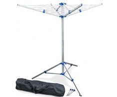 Unbekannt Wäschespinne 2-teilig, frei stehend, fixierbar, Stativ flexibel einsetzbar, 16 m Leine, nur 2 kg
