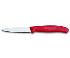 Victorinox Küchenmesser 8cm Swiss Classic (Extra scharfer Wellenschliff, Ergonomischer Griff, Spülmaschinengeeignet) rot