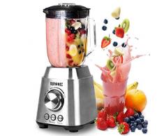 Duronic BL102 elektrischer Standmixer 1000 W | Mixer | Hochleistungsmixer | Smoothie Maker | Edelstahl | 1,5L Glaskrug | Ideal für Smoothies, Frappe, Lassi, Cocktails, Fitnessdrinks, Obst, Gemüse