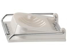 Fackelmann Eischneider, Eierschneider zum Schneiden von Scheiben, Mozzarellaschneider mit Drähten aus Edelstahl (Farbe: Weiß, Blau, Gelb, Rosa - nicht frei wählbar), Menge: 1 Stück