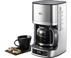 AEG KF 7700 Kaffeemaschine (Programmierbarer Timer, LCD-Display, Aroma-Funktion, Permanentfilter, einfaches Befüllen, Wasserstands- und Kaffedosierungs-Anzeige, 1,375 l, gebürstetes Edelstahl)