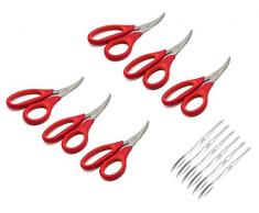 Küchenschere – Multifunktionale Meeresfrüchte-Schere, Hummerschere, Garnelen, Krabben, Schere, Schere, Küchenwerkzeug, 6 Stück und 6 Stück Hummer-Plektren