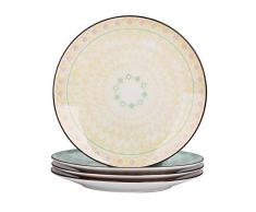 Vancasso Speiseteller Porzellan, Tulip 4 teilig Flachteller, Serie Mandala, Geschirr Tellerset Ø 27 cm Frühstückteller Essteller
