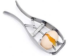 Bollaer Schneller Eierknacker Eierschalenöffner, Edelstahl Eierschneider, schnell öffnende Eier Küchenhelfer, rohe, weiche Eierschalenentferner, glatte runde Öffnung