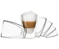 6x 310ml DUOS doppelwandige Gläser, Latte Macchiato Thermogläser - Set mit Schwebe-Effekt, auch für Tee, Eistee, Säfte, Wasser, Cola, Cocktails geeignet, DUOS by Feelino …