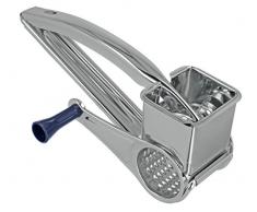 Metaltex Reibe, mit Drehgriff, Edelstahl, fein, für Nüsse/Käse/Schokolade, silberfarben