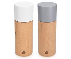 Navaris Salz und Pfeffer Mühle Set - Gewürzmühle Grinder Streuer für Gewürze - Salzstreuer Pfefferstreuer aus Holz - zum Mahlen - nachfüllbar